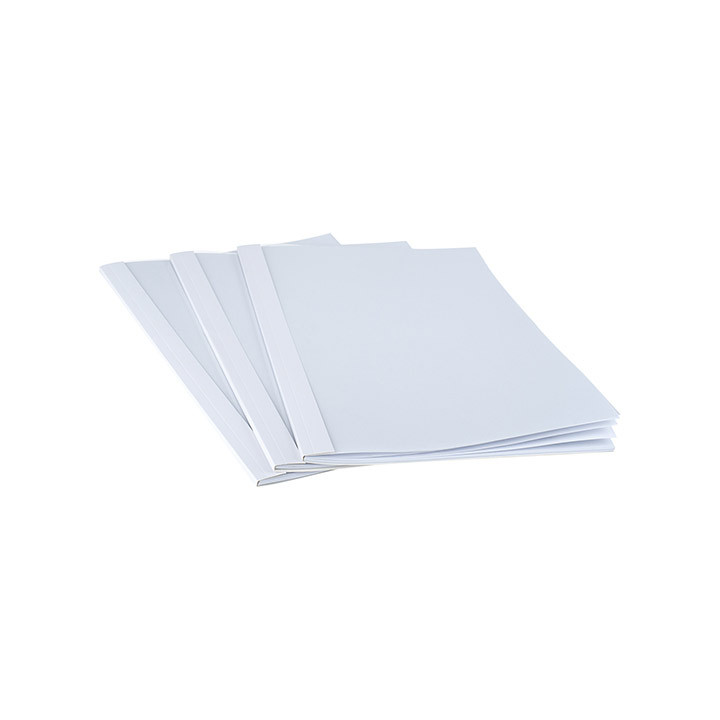 BOITE 100 CHEMISES PREENCOLLEES TRANSP. DOS 3MM BLANC - Librairie ...
